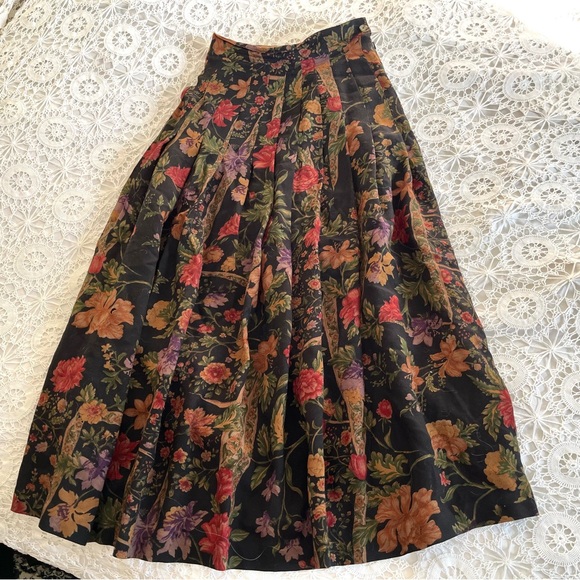 Vintage Dresses & Skirts - Vintage Ramsey of Dublin floral wool floral a-line maxi skirt